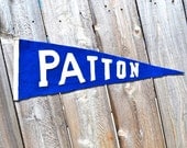 Vintage Blue Felt Patton School Pennant