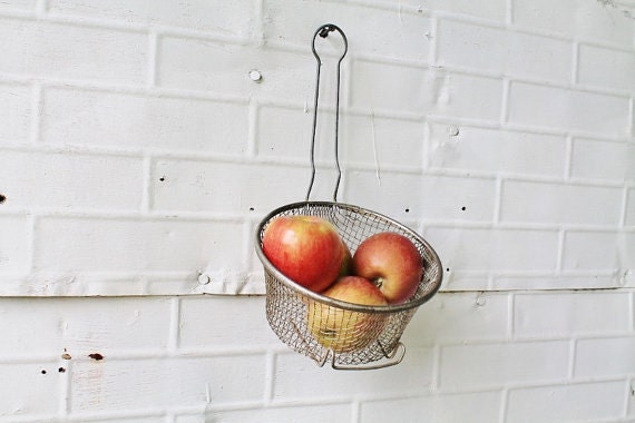 Vintage Wire Basket - Metal Fryer Basket