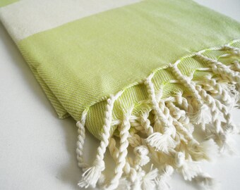 Bathstyle Turkish BATH Towel Peshtemal - SOFT - Citronelle Color - Wedding Gift, Beach, Spa, Swim, Pool Towels and Pareo