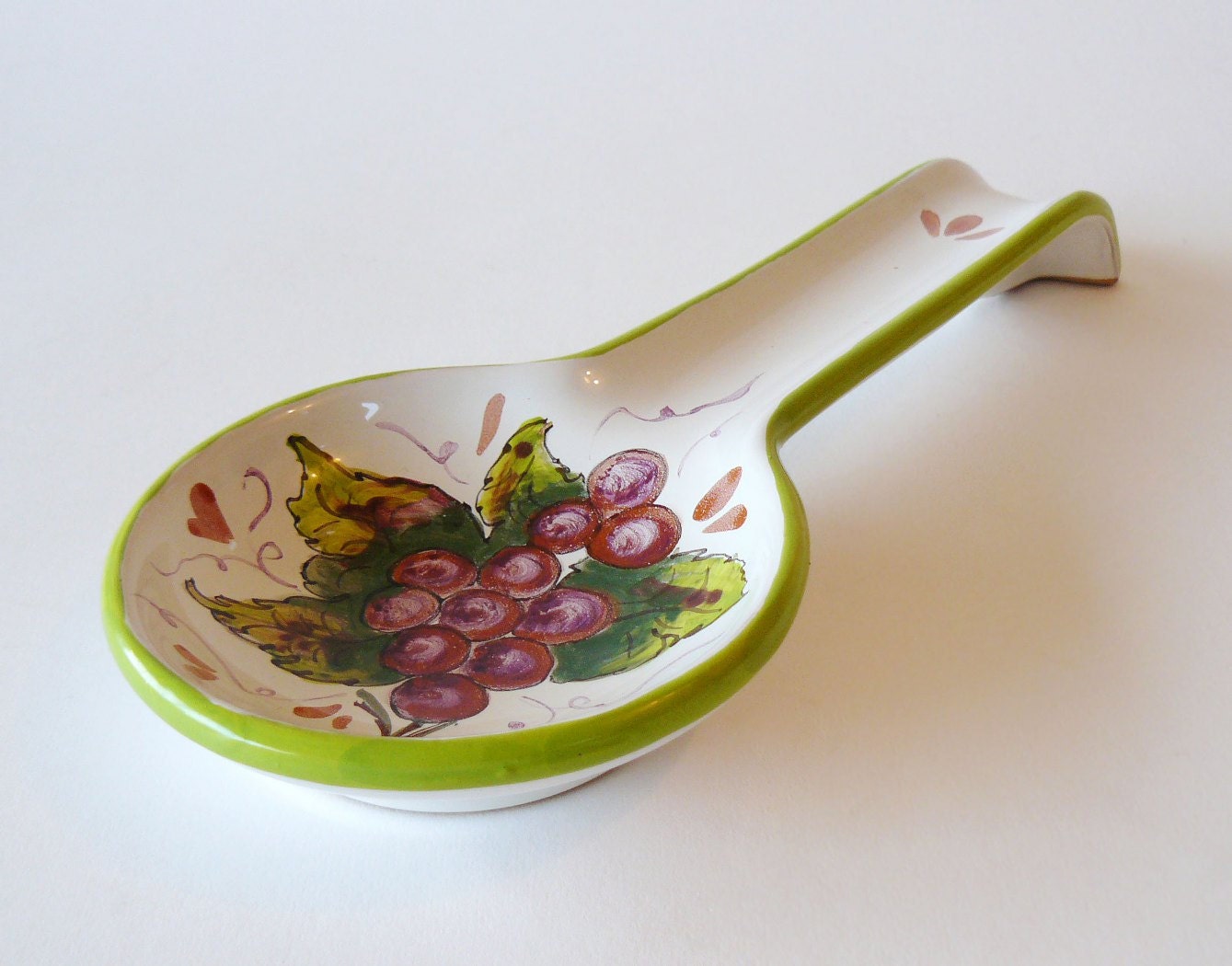 Lorenaccio Italian Majolica Grapes Spoon Rest Made in Florence