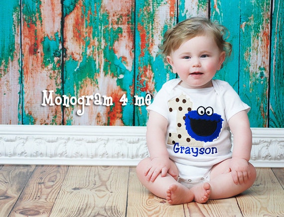 Cookie Monster 1st Birthday Shirt Baby Boy Sesame Street
