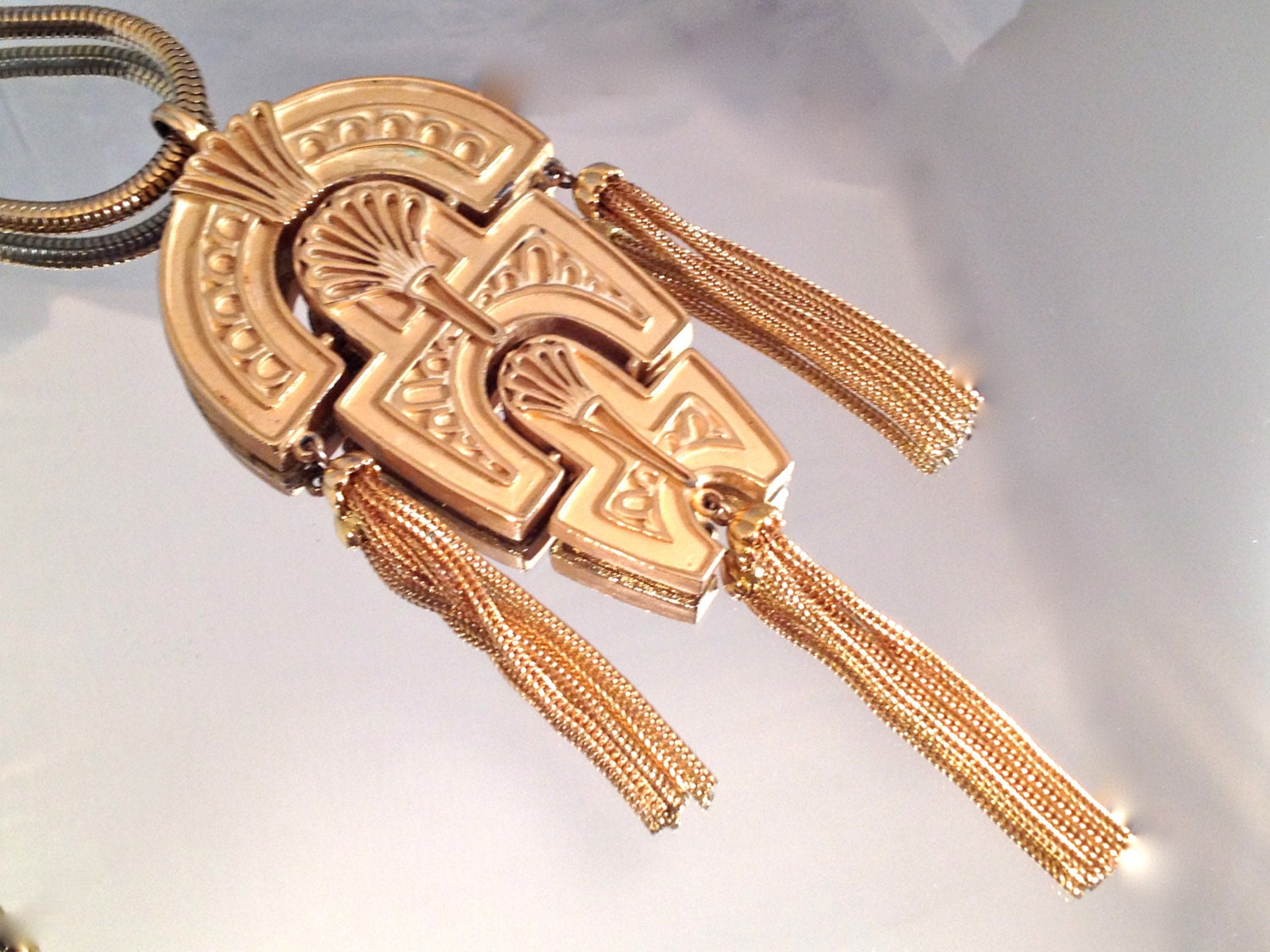 Vintage Art Deco Statement Necklace Costume Jewelry Rare