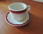 McNicol Cup and Saucer/ Restaurant Cup and Saucer / Stoneware Cup / McNicol-Martin China / Clarksburg West Virginia / Vintage Cup and Saucer