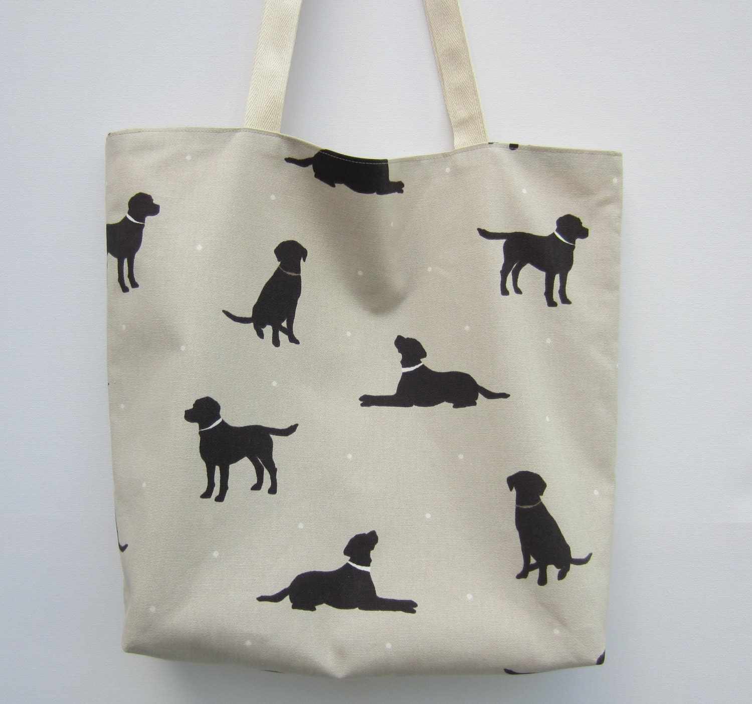 Labrador Tote Bag Fabric Tote Bag Black Labrador Tote Dog