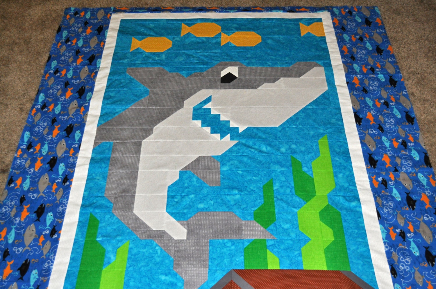 shark-quilt-pattern-for-twin-bed-by-countedquilts-on-etsy