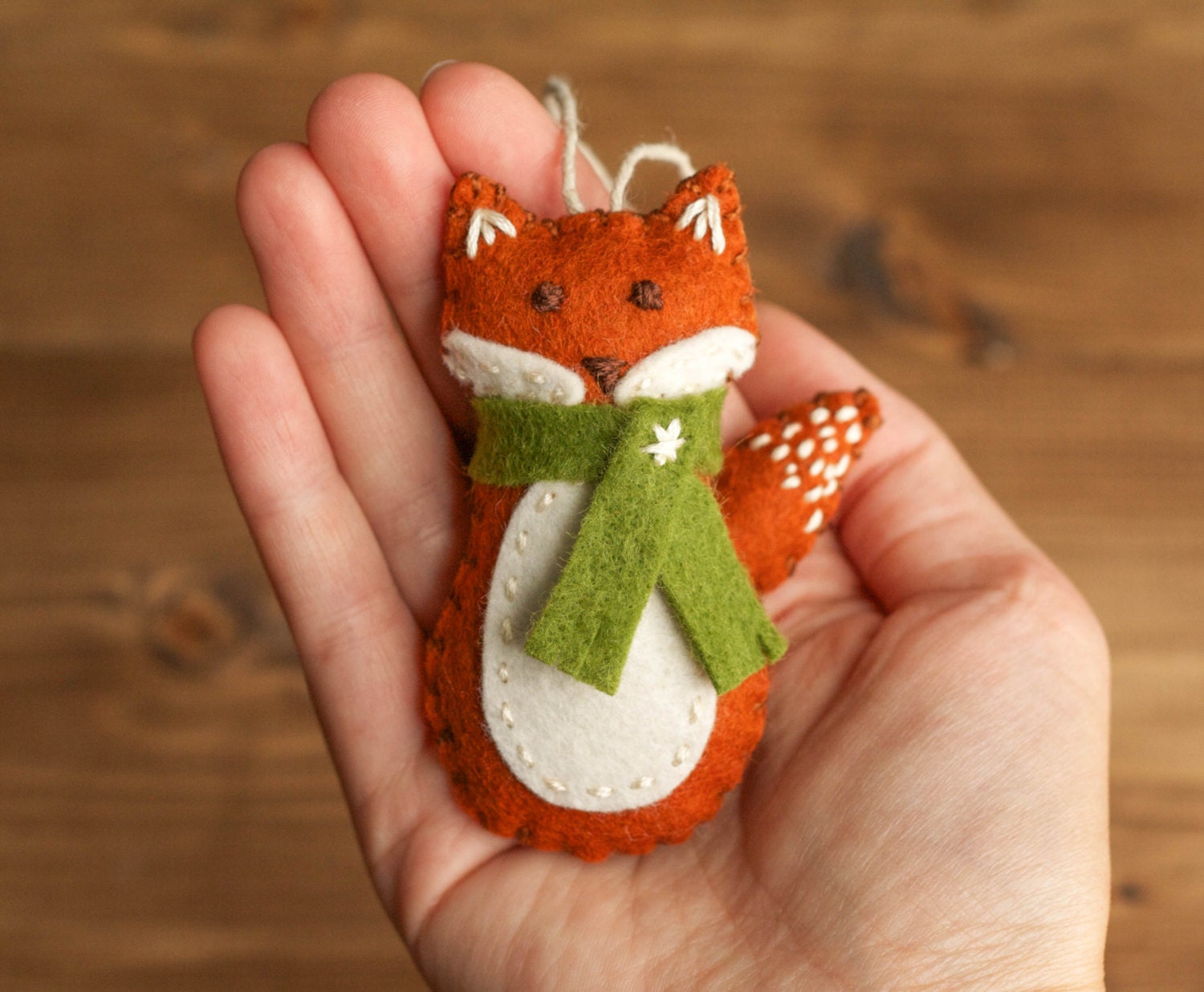 Red Fox Christmas Ornament felt fox woodland by GreyFoxFelting