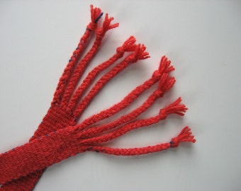 hand-woven wool inkle belt with braided tassels