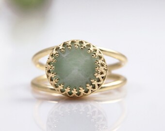 Amazonite ring,gold ring,solid gold option,all sizes for rings,gemstone ring,delicate ring,everyday ring,blue ring