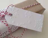 Tags White Snowflakes - 25 Embossed Christmas Gift Tags Il_170x135