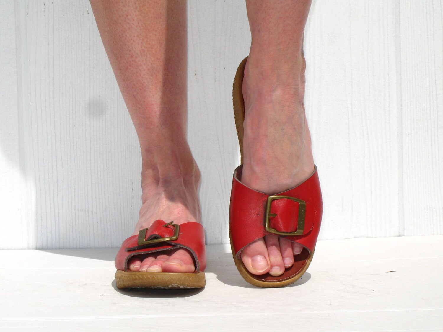 SALE 70s Famolare Shoes Famolare Sandals Red Sandals Red