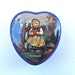 Vintage Hummel Sweet Greetings Tin Can Miniature Metal Case Girl Royal Blue Heart Pill Box Mini Collectible Villacollezione Villa Collezione