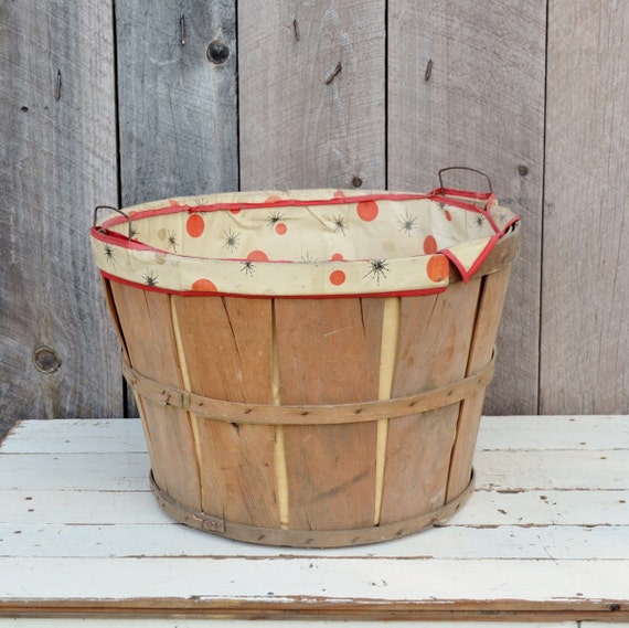 Vintage Wooden Bushel Basket Vinyl Liner by RelicsAndRhinestones