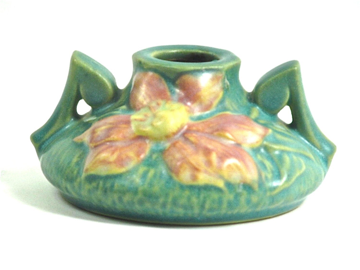 Vintage Roseville Pottery Pink Green Clematis by HoneyYourHome
