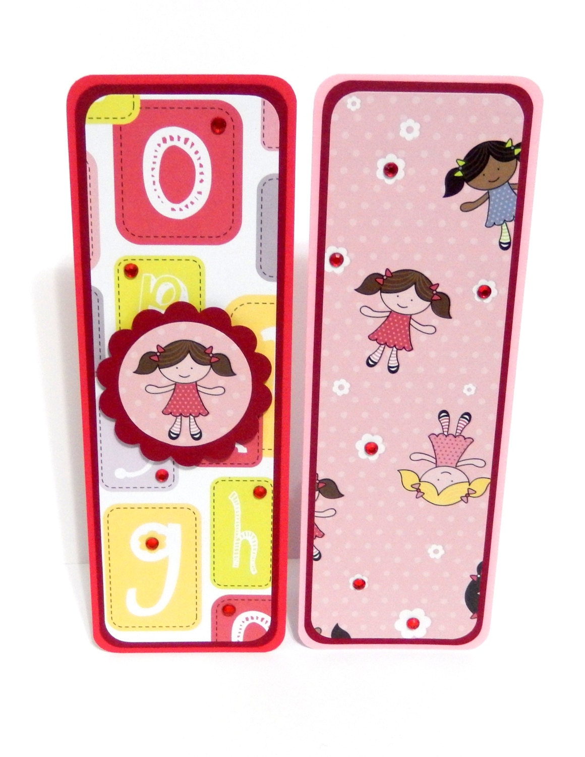 girly paper bookmarks set of 2 approx 2 12 x 7 inches