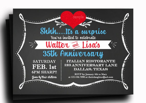 Chalkboard Love Invitation Printable - Anniversay, Wedding, Shower, Birthday or ANY Occasion Il_570xn