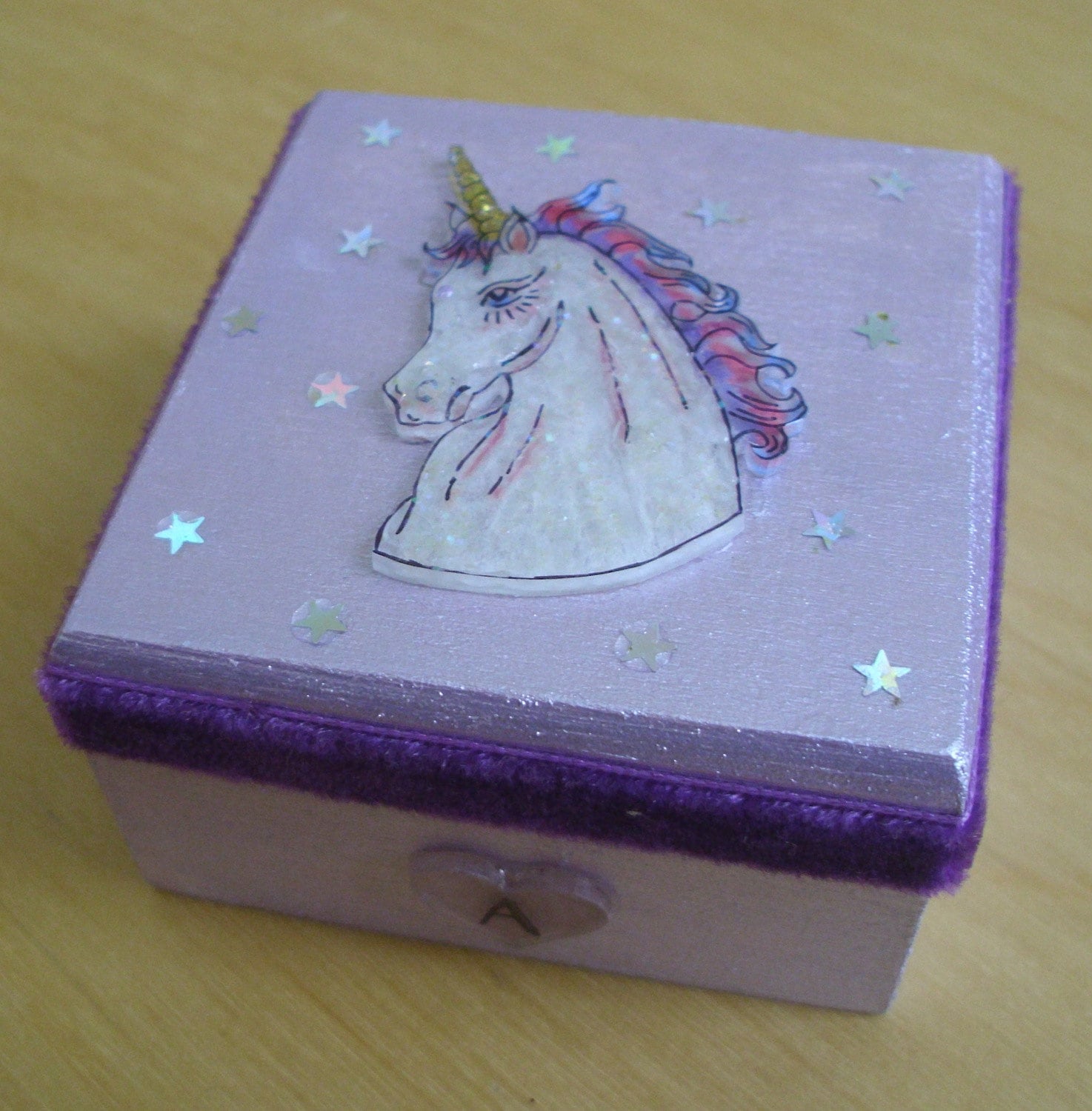 Unicorn small keepsake Box Gift Box Sparkly by CupidandPsyche