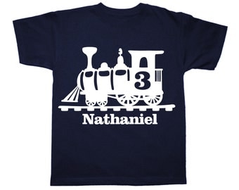 Train Birthday Shirt - any age and name - pick your colors! Train Party