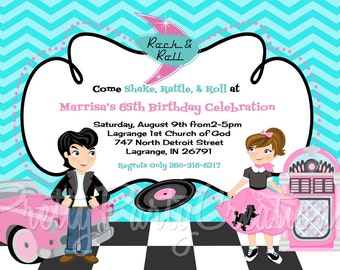 50s SOCK HOP invitation - You Print