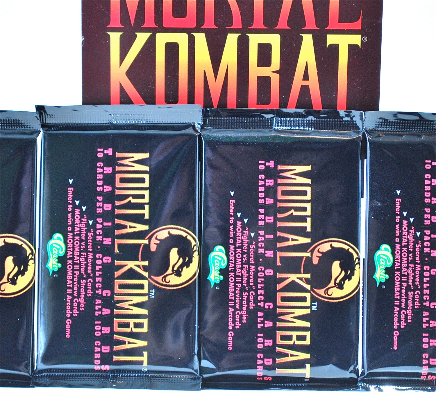 4 Mortal Kombat Trading Card Packs by Classic by WonderlandToys