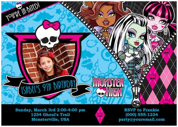 Monster High Birthday Card Template