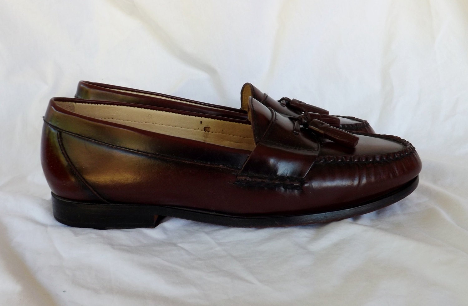 Vintage BASS Leather Tassel Tassle Loafers Brown. Men's