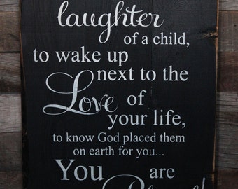 Large Wood Sign - To Hear the Laughter of a Child - Subway Sign - Farmhouse Sign - You are Blessed - Home Decor - Gallery Wall - Inspiration
