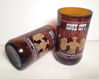 Sioux City Sarsaparilla Recycled Bottle Glasses - Set of 2