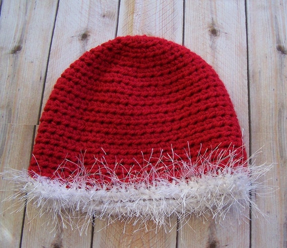 fuzzy santa crochet beanie hat red white crochet by fuzzy santa crochet beanie hat red white crochet by