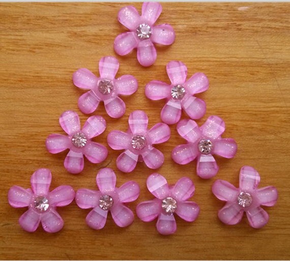 10pcs Mini Petite Resin Flat Back Flowers W/ by TheButtonSisters