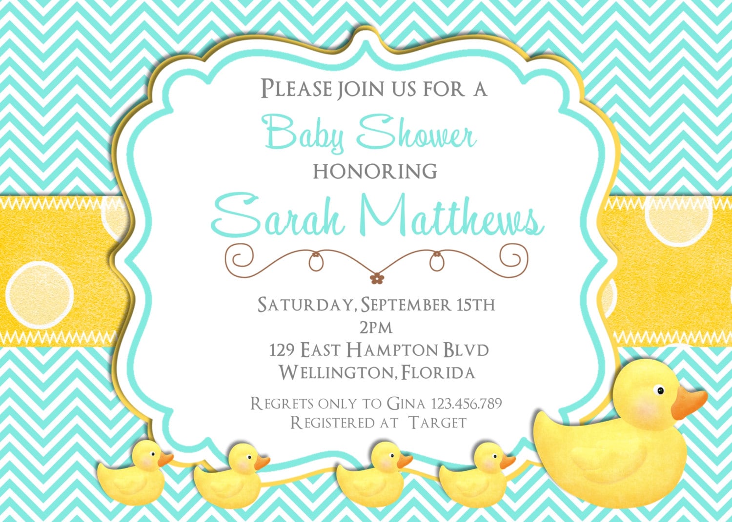 rubber-ducky-baby-shower-invitation-teal-and-yellow-chevron