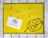 Notice Board. Yellow and Gray. Fall. 16x12. Autumn Leaf
