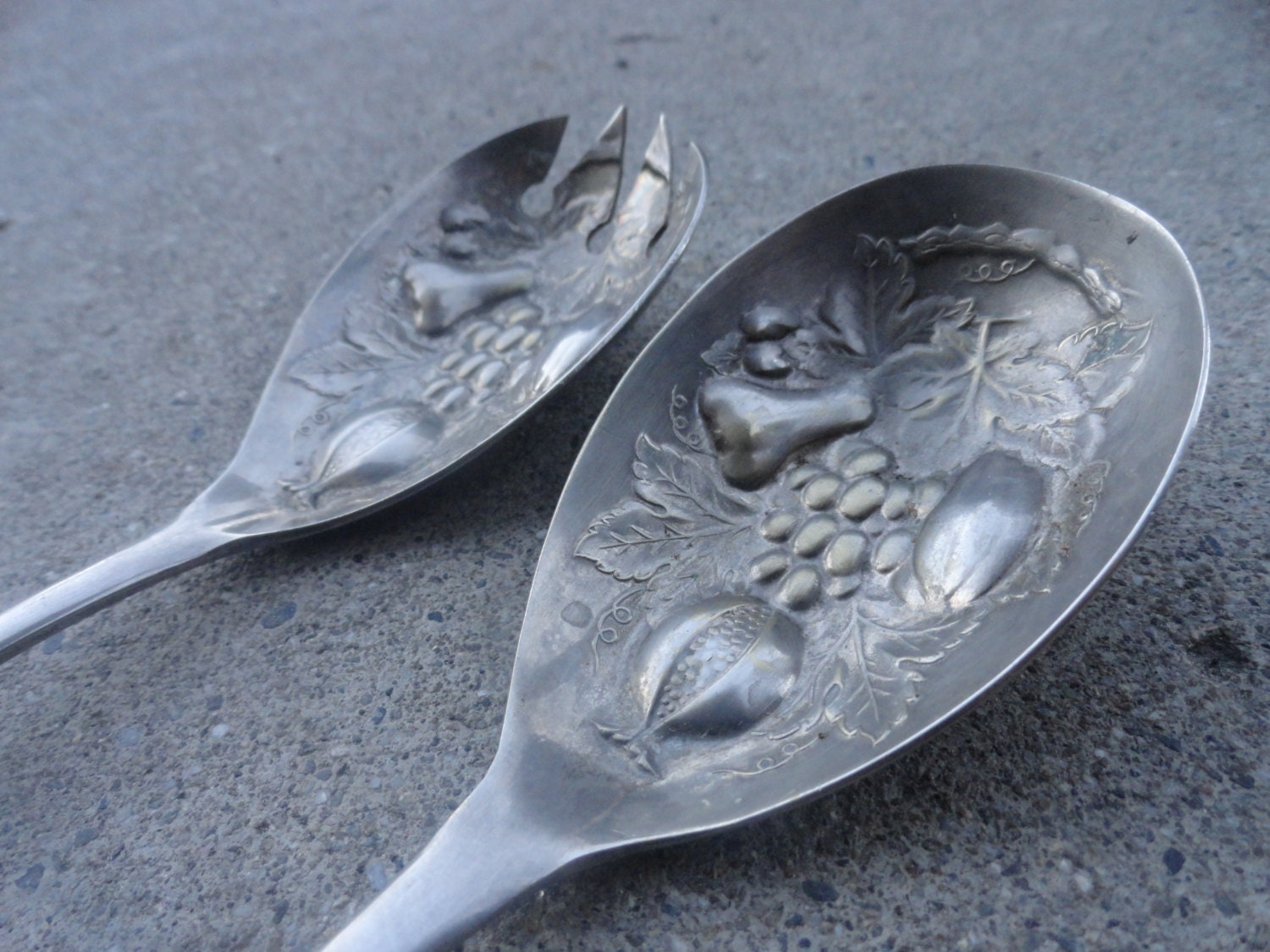 Vintage EPNS Sheffield England Serving Spoon and Spork