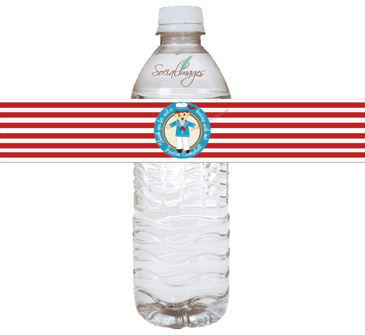 Vintage Sailor Water Bottle Labels 24 Quantity