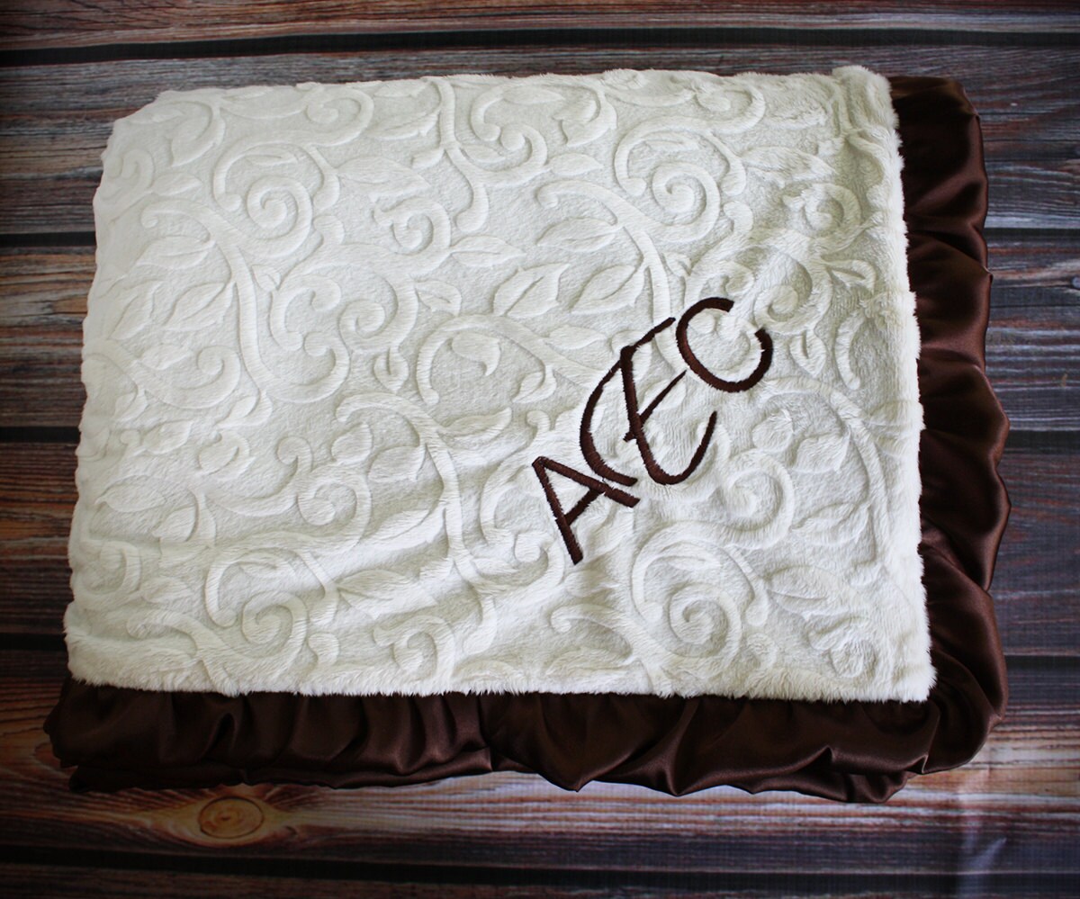 Minky Blanket embroidered blanket adult minky blanket