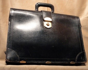 S@LE ! Slim Attache Locking Metal Expandable Carry On Carryon Medical Leather Briefcase Bag Black Gold Laptop Travel Luggage Suitcase