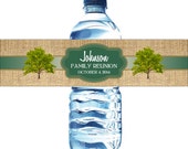 100 Burlap Family Reunion Water Bottle Labels - Waterproof Self Stick Labels Il_170x135