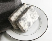 Black Tie Soap, Bar Soap, Felted Soap, Olive Oil Soap, Sunflower Oil Soap, Handmade Soap, Cold Process Soap, Gray and White, FREE SHIPPING