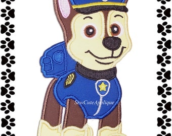 Paw Patrol Chase No Sew Applique Patch