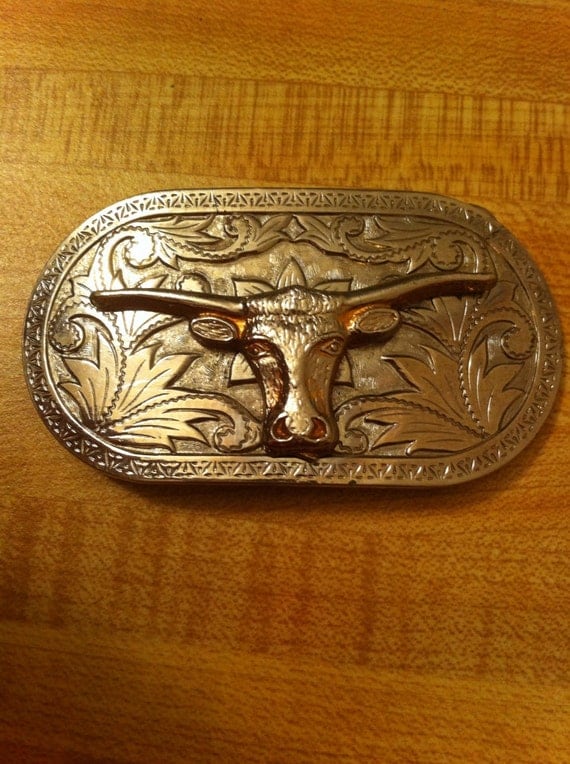 Longhorn Bull Vintage Belt Buckle by BmoreUnique on Etsy