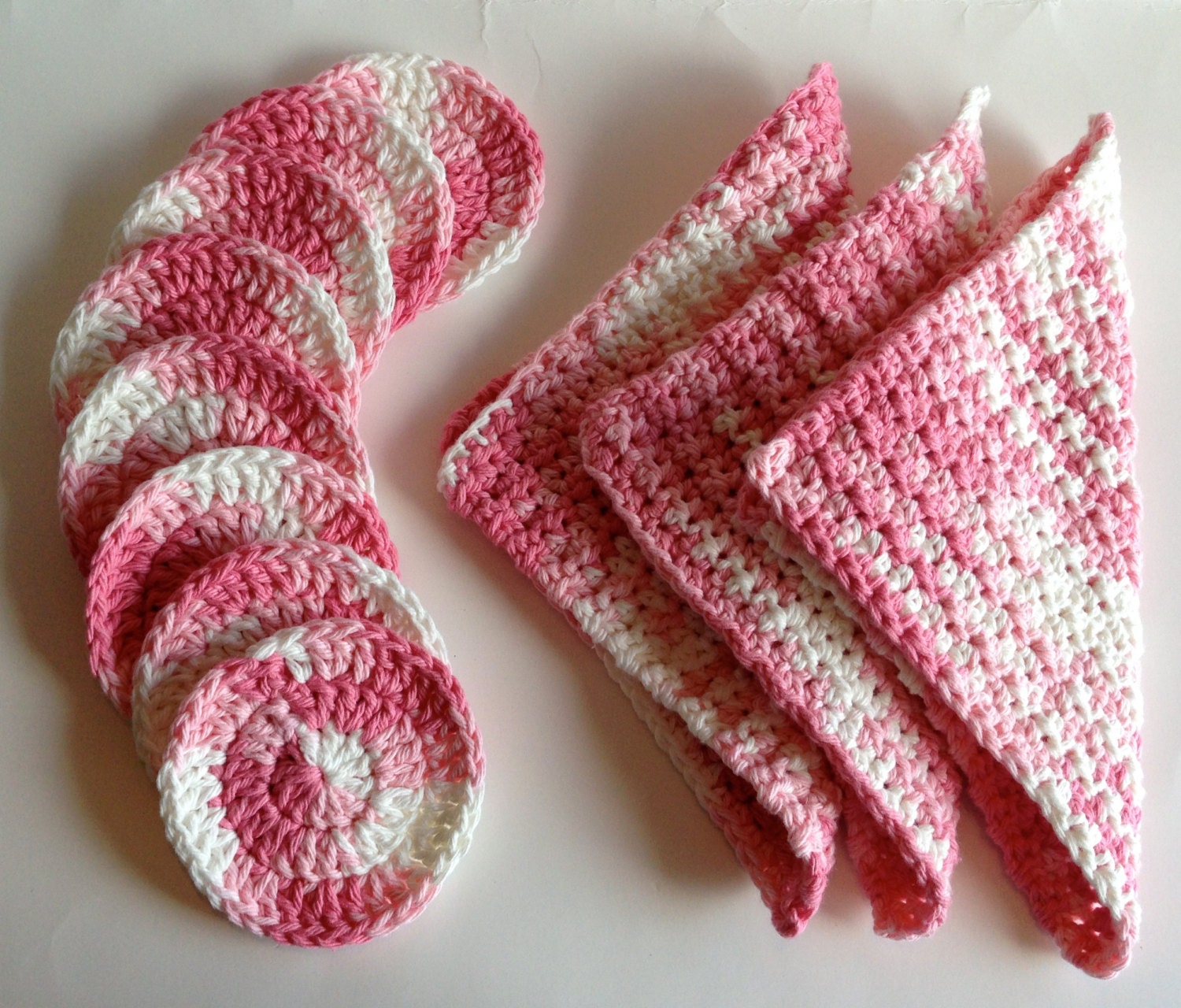 Cotton Yarn Hand Crocheted Dishcloth and Coaster by IzzieOreegango