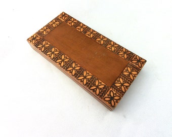 Vintage Jewelry Box, Wooden box, Trinket box, Treasury box, Storage box, Art case, 70s wood box