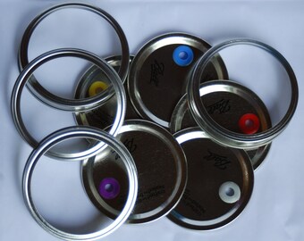 1 Pre Drilled Wide Mouth Metal Mason Jar Cup Lids With Ring & Food Grade Silicone Grommet, DIY Tumblers Mason Jar Cups