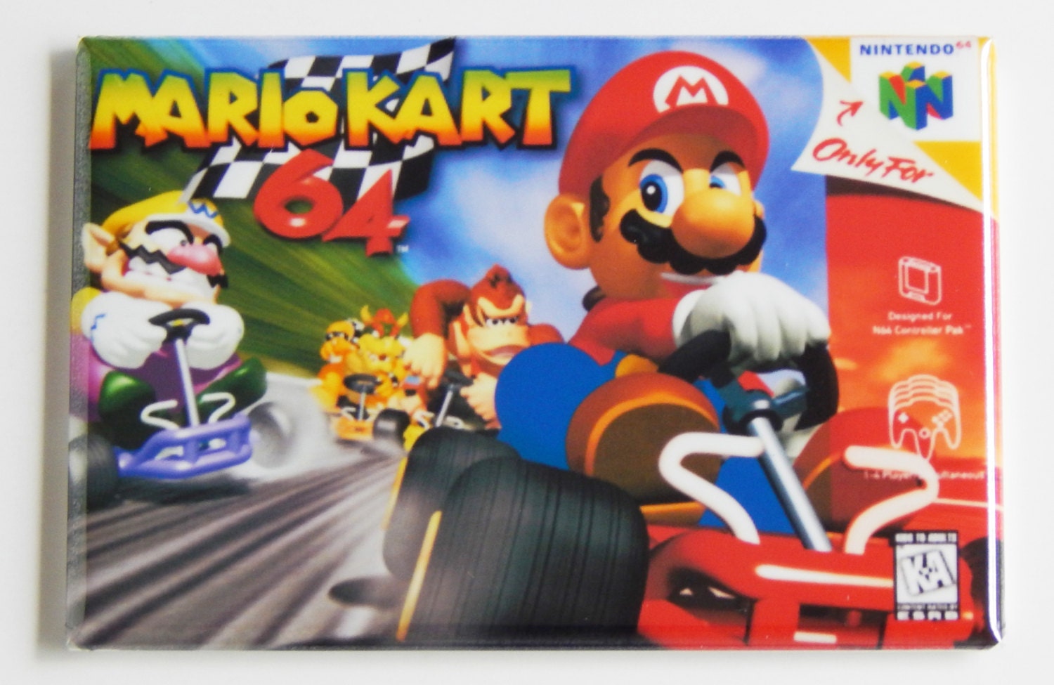 Mario Kart 64 Video Game Box Fridge Magnet