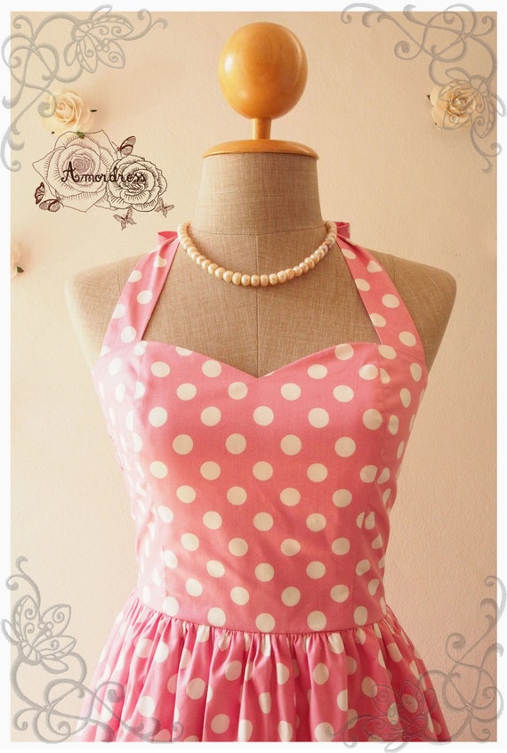 PRETTY IN PINK : Pink dress pink summer dress vintage inspired