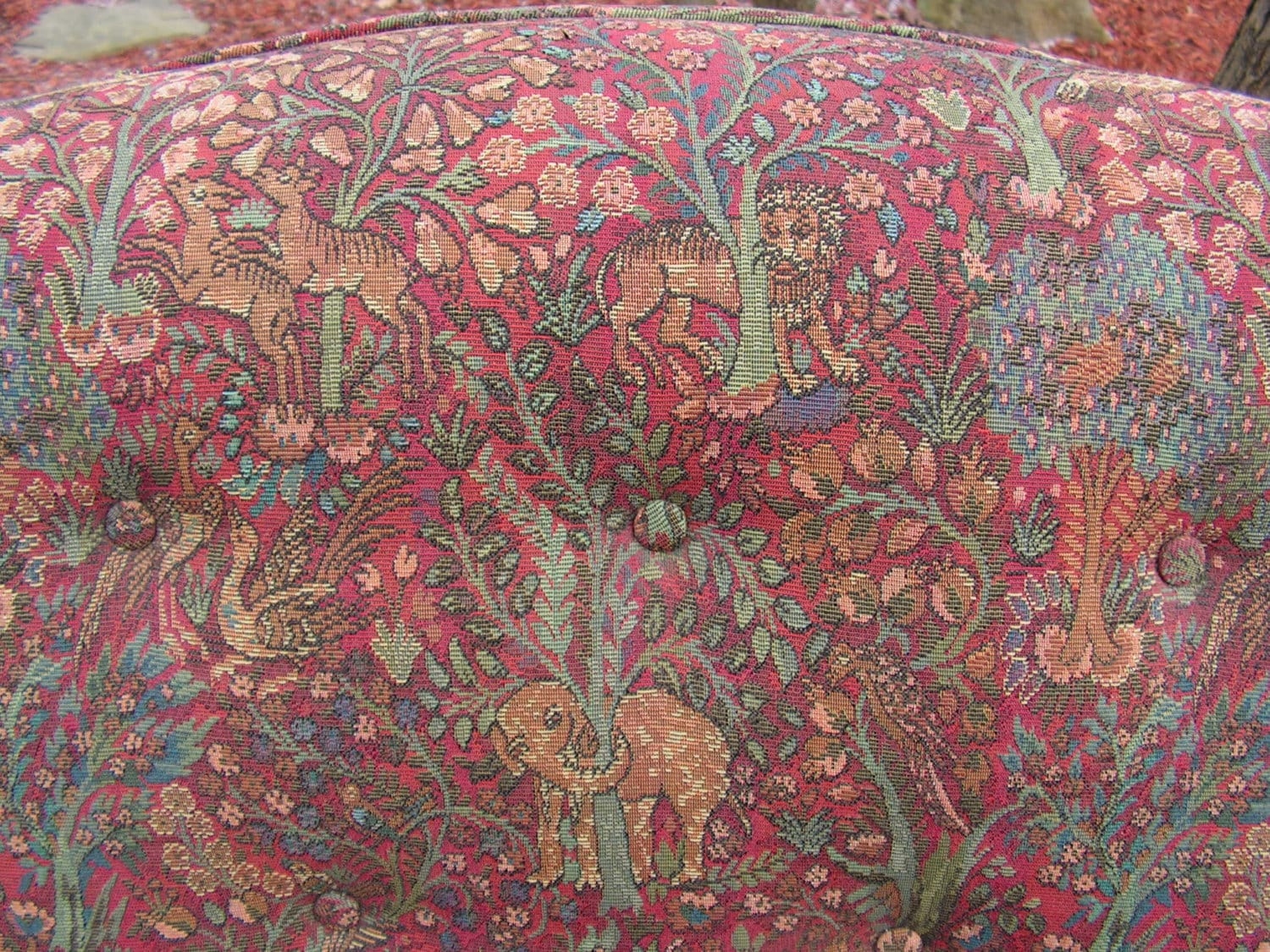 Late 1800s Victorian Tapestry with Wood Swan Neck ROCKER