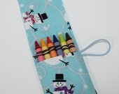 Crayon Rolls Christmas Snowman Blue Party Favors Crayon Rollup, holds up to 6 Crayons for School Christmas Party Il_170x135
