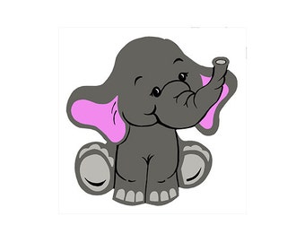 Download Baby Elephant Clip Art Nursery / Baby Shower Art Pink or