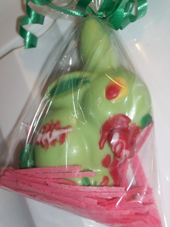 Zombie Solid Chocolate Easter Bunny Toxic Green Rabbit Eating