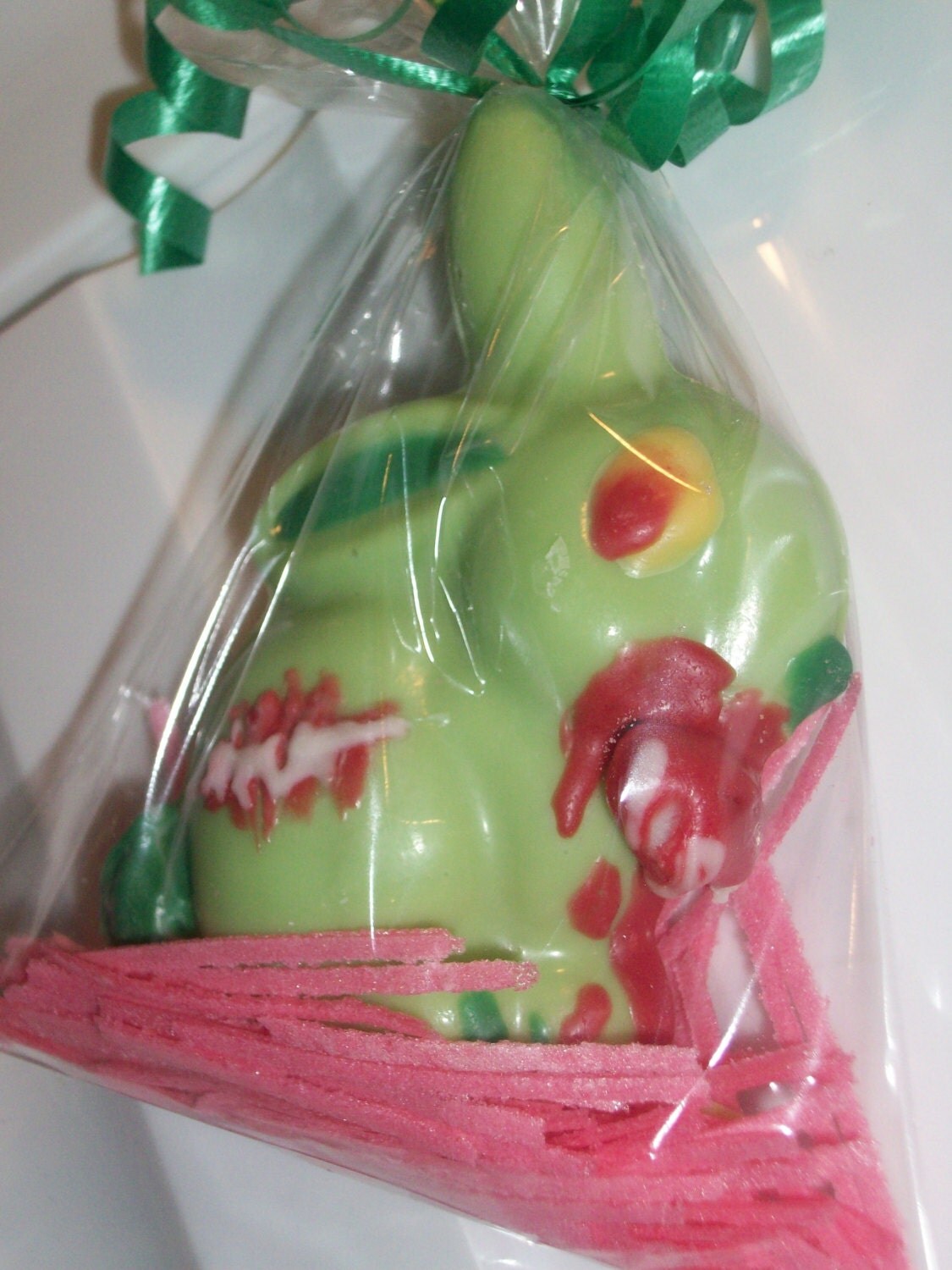 Zombie Solid Chocolate Easter Bunny Toxic Green Rabbit Eating