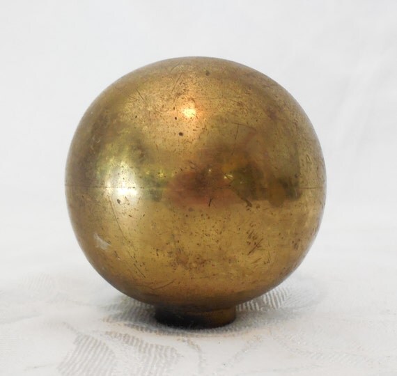 Large Brass Ball Finial Architectural Bannister Foot or Hand